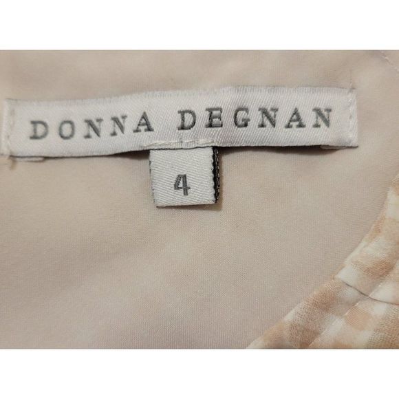 ANTHROPOLOGIE  Donna Morgan  Beige Plaid Long Sleeve Ruffles   Dress Size 4 #974 - Picture 9 of 10